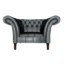 Durham Gray Leather Chesterfield Armchair icon.png