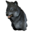 Pristine Obsidian Wolf Head
