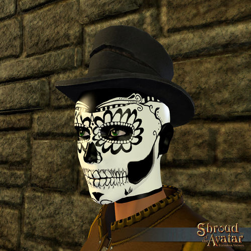 Day of the Dead Mask with Top Hat - Shroud of the Avatar Wiki - SotA